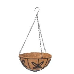 Metal Butterfly Hanging Plant Basket With Coconut Inlay