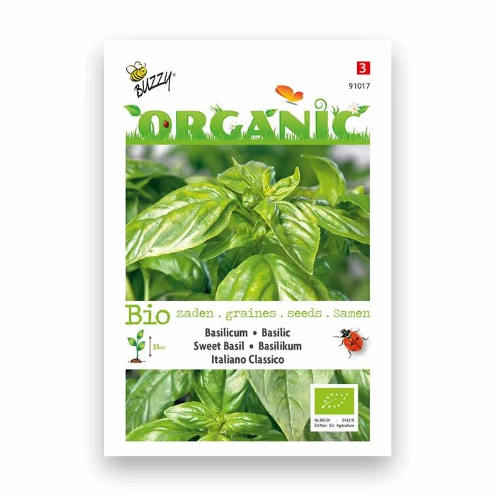 Buzzy® Organic Sweet Basil - Italiano Clas Buzzy® Organic Sweet Basil - Italiano Clas -Bird Supply Store 91017 3