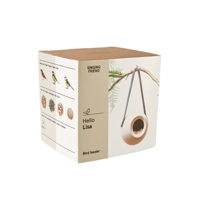 SingingFriend Bird Feeder Lisa (dusty beige) SingingFriend Bird Feeder Lisa (dusty Beige) -Bird Supply Store r002 lisa beige in packaging