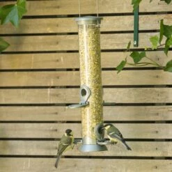 Husk-Free Bird Seed Mix -Bird Supply Store rsz 111245 premiumvoedermixvoedersilo metaal 38 cm zilver 2827